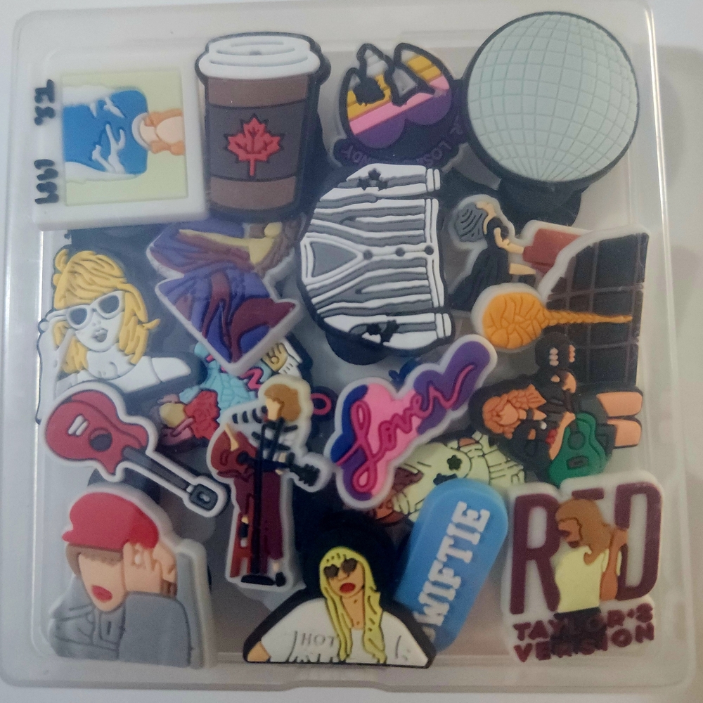 Taylor Eros Tour Croc Shoe Charms Pins 25 Pc Swiftie Stocking Stuffer NEW Lover